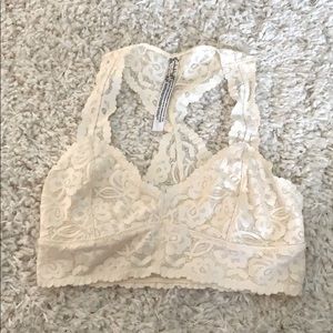 Free people white lace bralette.